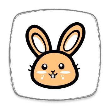 Hase Kopf Osterhase Icon Ostern - Viereckiger Kühlschrankmagnet - Weiß - Vorne