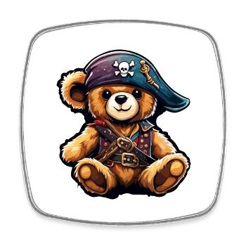 Teddybär / Kuscheltier / Stofftier / Geschenkidee - Viereckiger Kühlschrankmagnet - Weiß - Vorne