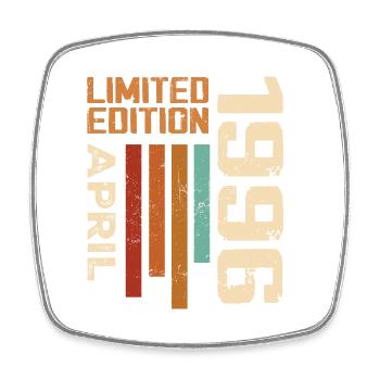 Born in April 1996 Retro 1996 Birthday Gift - Square fridge magnet - white - Front