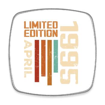 Born in April 1995 Retro 1995 Birthday Gift - Square fridge magnet - white - Front