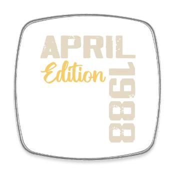 Birthday 36 Years April 1988 Birthday Gift - Square fridge magnet - white - Front