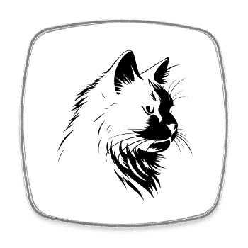 cat, cat motif, cute, gift, gift ideas - Square fridge magnet - white - Front