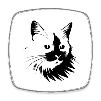 Cat, Cat Motif - Square fridge magnet - white - Front