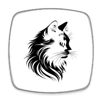 cat, cat motif, cute, gift, gift ideas - Square fridge magnet - white - Front