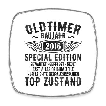 Cadeau d’anniversaire vintage 2016 2016 année de construction - Magnet carré - blanc - Devant