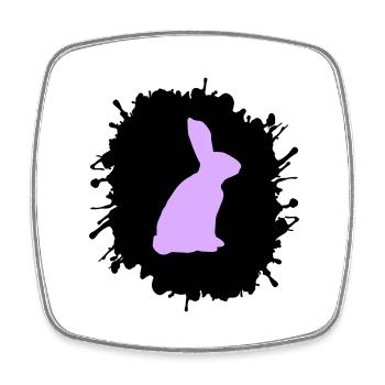 splatter hase - Viereckiger Kühlschrankmagnet - Weiß - Vorne