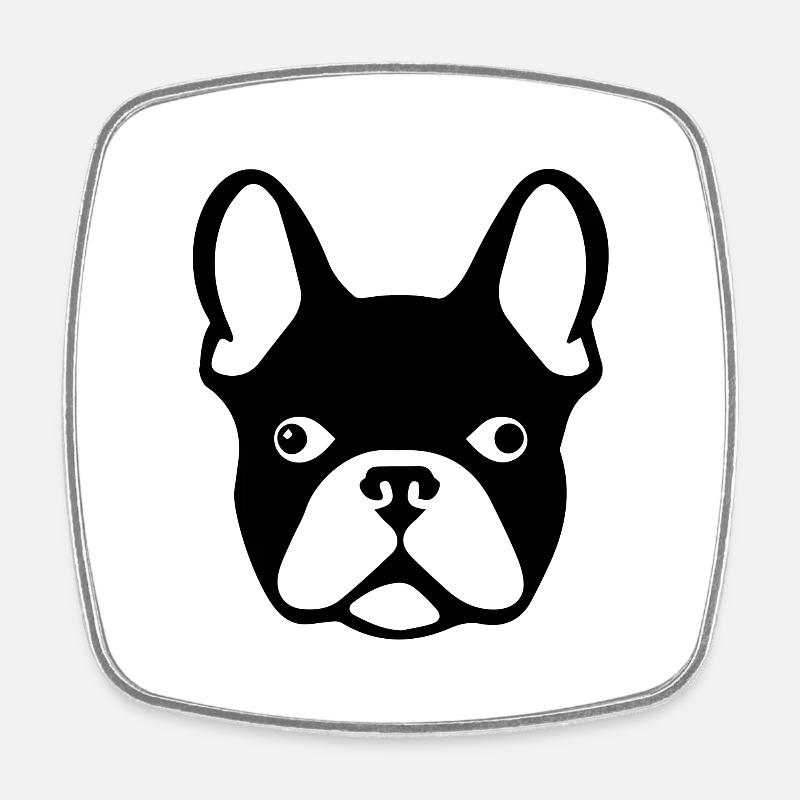 French Bulldog - Square fridge magnet - white
