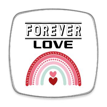 Liebe Forever I Love You Herz Hearts Wahre Liebe - Viereckiger Kühlschrankmagnet - Weiß - Vorne