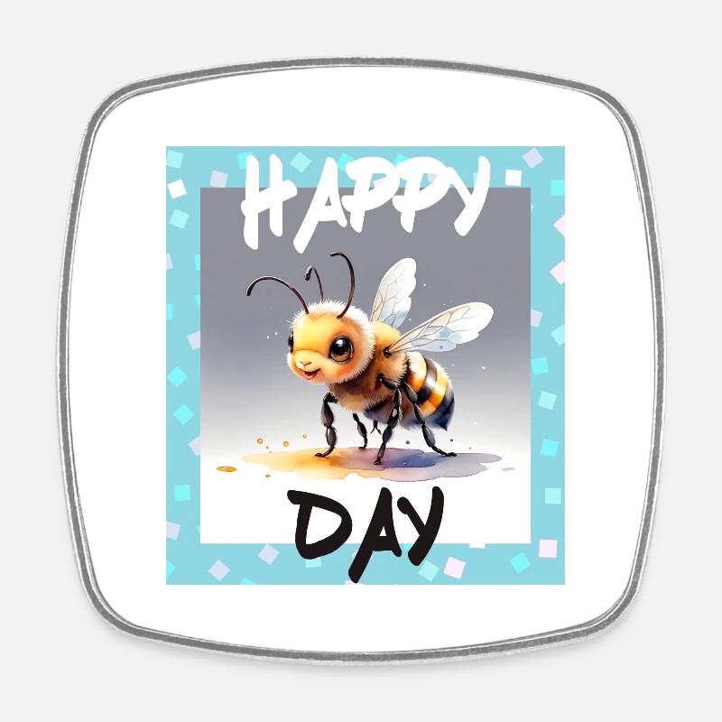 Joyeux anniversaire Jeu de mots - Magnet carré - blanc