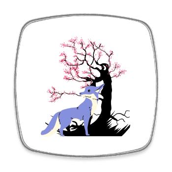 Fox Fantasy Forest Animal Fairy Tale Character Child - Square fridge magnet - white - Front