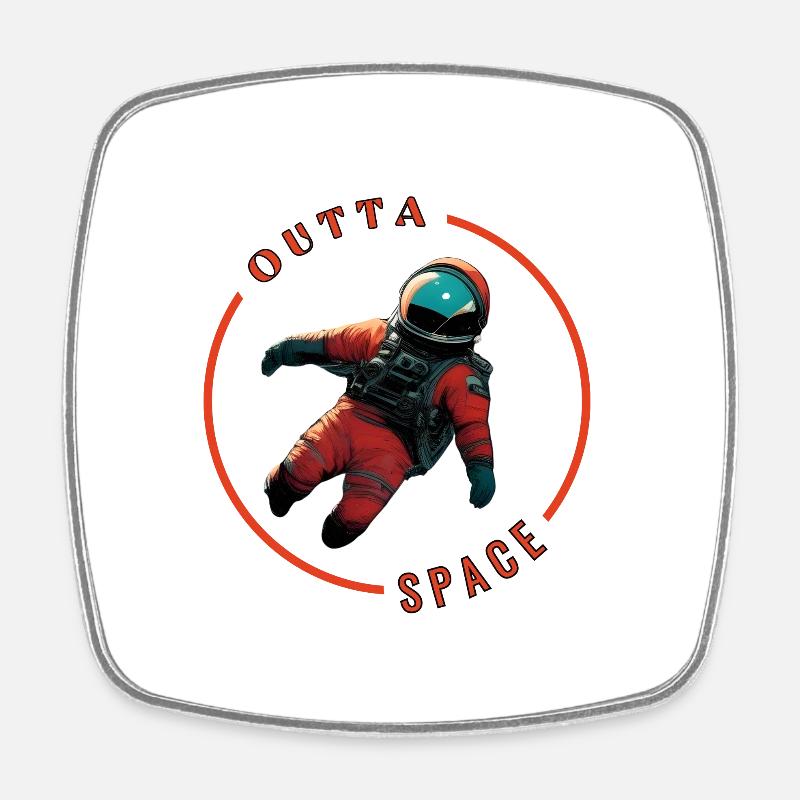 Outta Space - Square fridge magnet - white