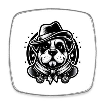 Chien de raie - Magnet carré - blanc - Devant