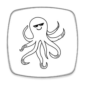Octopus Octopus Cool - Square fridge magnet - white - Front