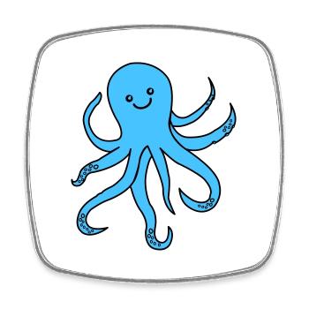 krake oktopus - Viereckiger Kühlschrankmagnet - Weiß - Vorne