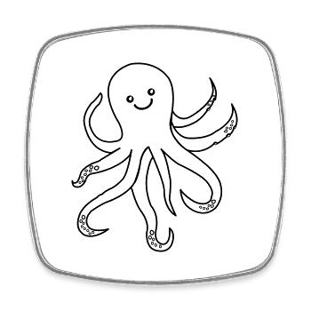 krake oktopus - Viereckiger Kühlschrankmagnet - Weiß - Vorne