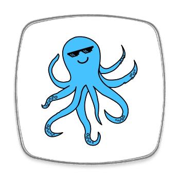 Octopus Octopus Cool Smile - Square fridge magnet - white - Front