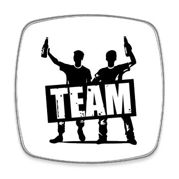 Team Party Drinkers Celebrating Birthday - Square fridge magnet - white - Front