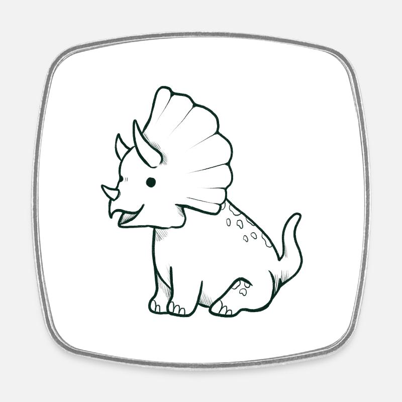Sweet Triceratops Dino - Square fridge magnet - white