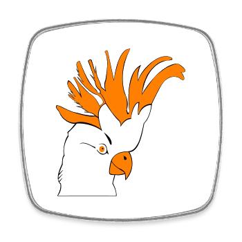 Cockatoo Parrot - Square fridge magnet - white - Front