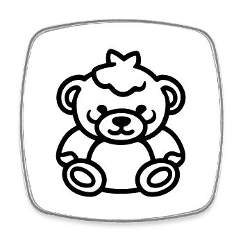 Teddy Bear - Square fridge magnet - white - Front
