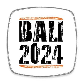 Bali 2024 Saying - Square fridge magnet - white - Front