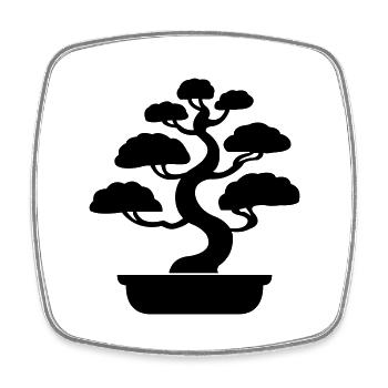 bonsai baum - Viereckiger Kühlschrankmagnet - Weiß - Vorne