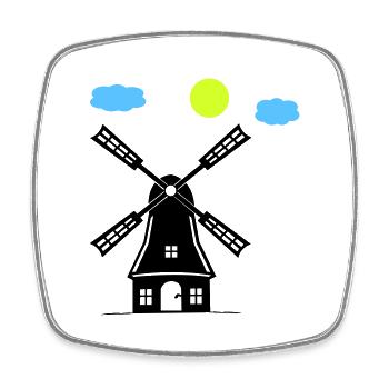 Moulin à vent - Magnet carré - blanc - Devant