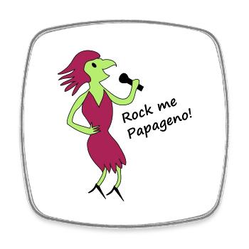 Papagena - in your desired colours - Square fridge magnet - white - Front