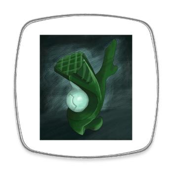 Abstract sculpture - Square fridge magnet - white - Front