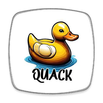 Canard en caoutchouc / Canard en caoutchouc / Eau / Baignoire - Magnet carré - blanc - Devant