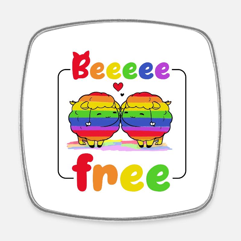 Beee fre Pridedesigncontest2024 - Square fridge magnet - white