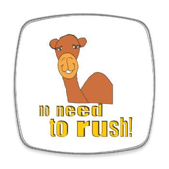 kamel no need to rush - Viereckiger Kühlschrankmagnet - Weiß - Vorne