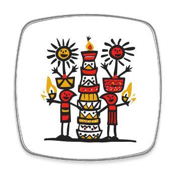Colorful Tribal Art Design - Square fridge magnet - white - Front