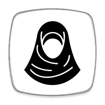 hijab headscarf muslim woman - Square fridge magnet - white - Front