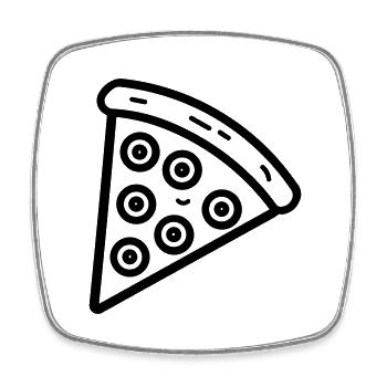 Pizza slice - Square fridge magnet - white - Front