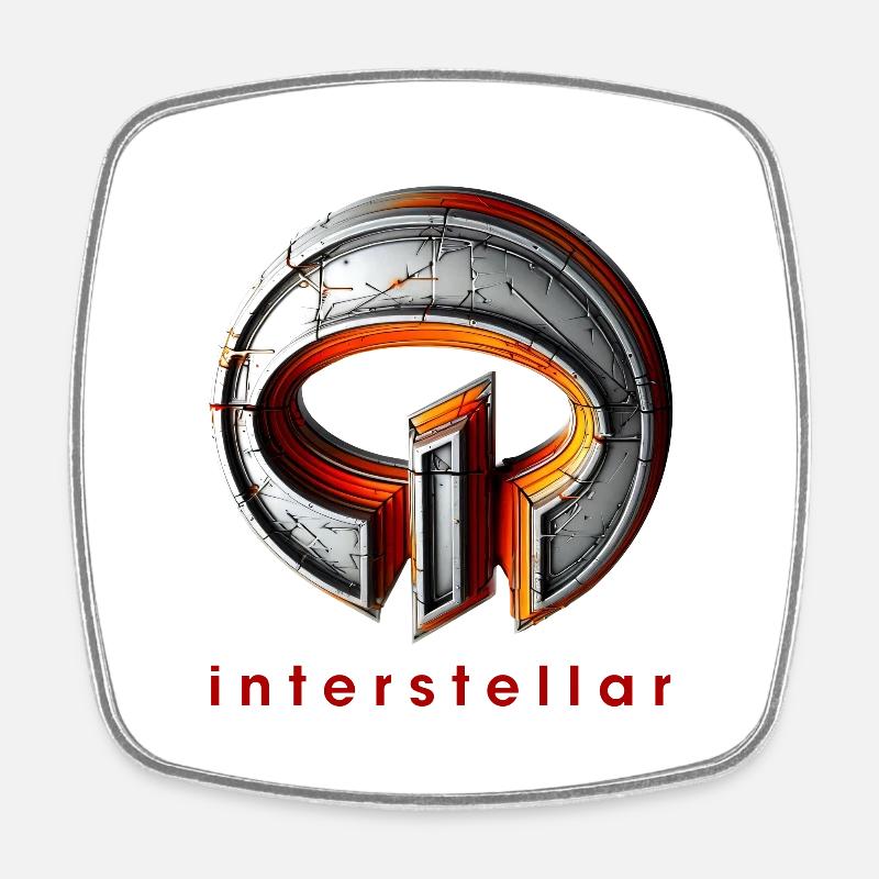 interstellar symbol design von 74elements - Viereckiger Kühlschrankmagnet - Weiß