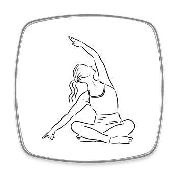 Yoga Meditatiion - Viereckiger Kühlschrankmagnet - Weiß - Vorne