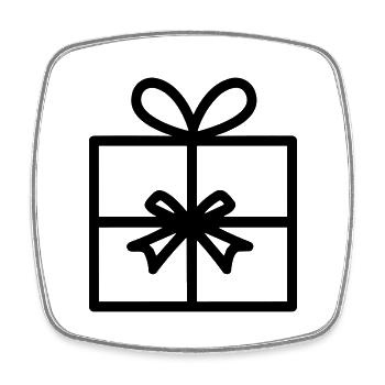 Geschenk-Icon-Box - Viereckiger Kühlschrankmagnet - Weiß - Vorne
