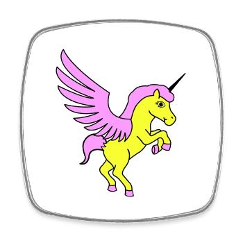 Licorne Licorne - Magnet carré - blanc - Devant