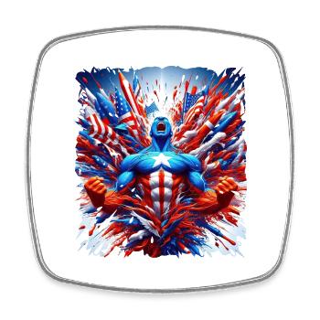 Alles Gute zum 4. Juli Patriot Geschenk USA Amerikanische Flagge - Viereckiger Kühlschrankmagnet - Weiß - Vorne