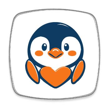 Penguin love in cartoon style! - Square fridge magnet - white - Front
