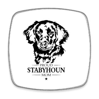 Stabyhoun Maman Chien Chien Stabjihoun Wilsigns - Magnet carré - blanc - Devant
