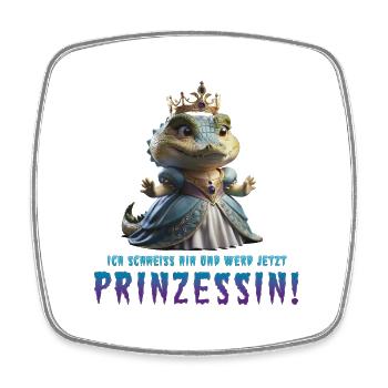 Kroko Prinzessin 03 - Viereckiger Kühlschrankmagnet - Weiß - Vorne