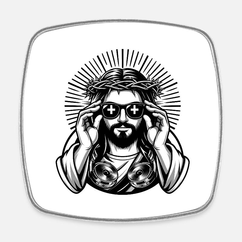 Jésus moderne - Magnet carré - blanc