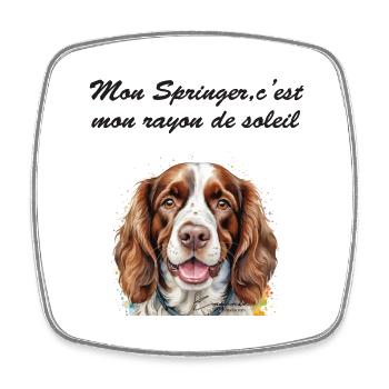 Springer rayon de soleil - Magnet carré - blanc - Devant