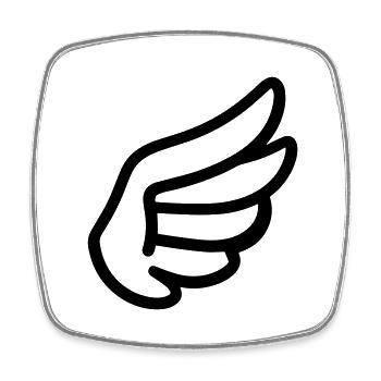 Angel Wings - Square fridge magnet - white - Front