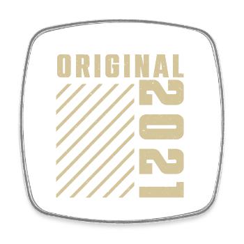 Original 2021 Authentic 2021 Vintage Bursdag - Viereckiger Kühlschrankmagnet - Weiß - Vorne