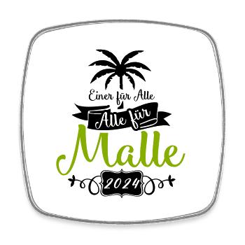 Malle One for All - Square fridge magnet - white - Front