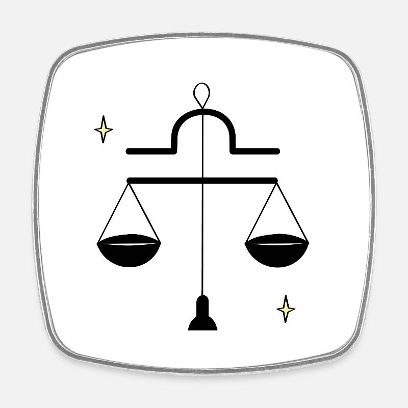 Équilibre Libra - Magnet carré - blanc