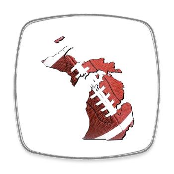 Michigan (États-Unis) | Vrai football | Carte - Magnet carré - blanc - Devant